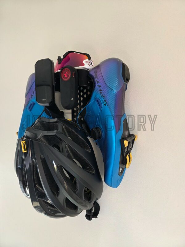 Support mural pour accessoires vélo (Chaussure, casque , GPS, Gamin Edge Varia, ...)
